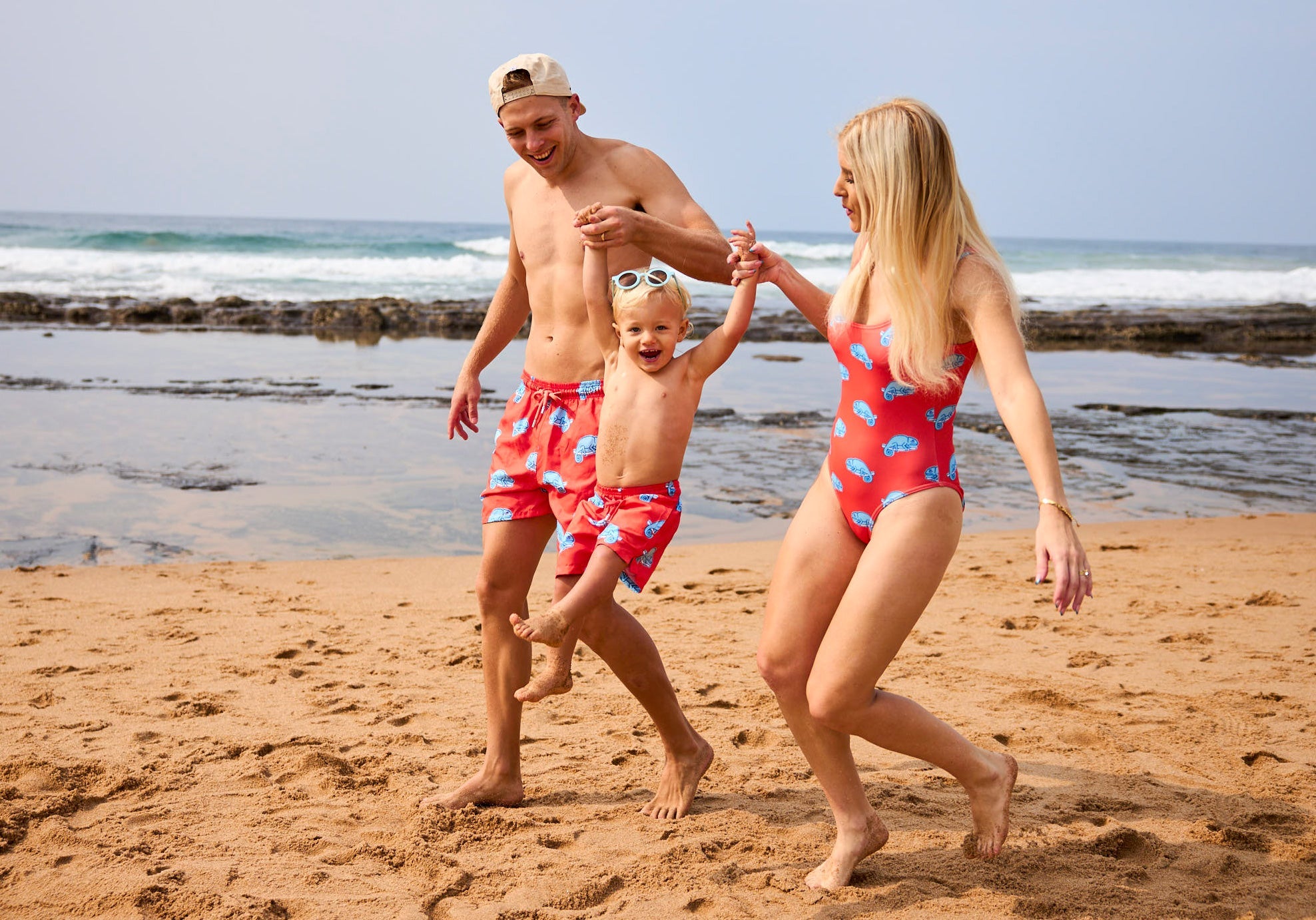 swimsuit family beach