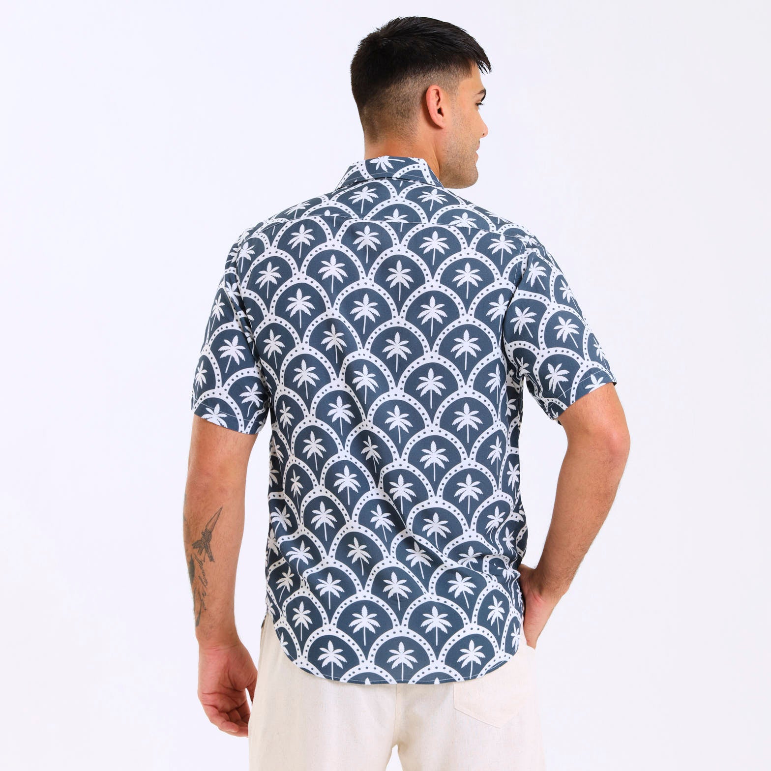 Holiday Shirt - Palms | Steel