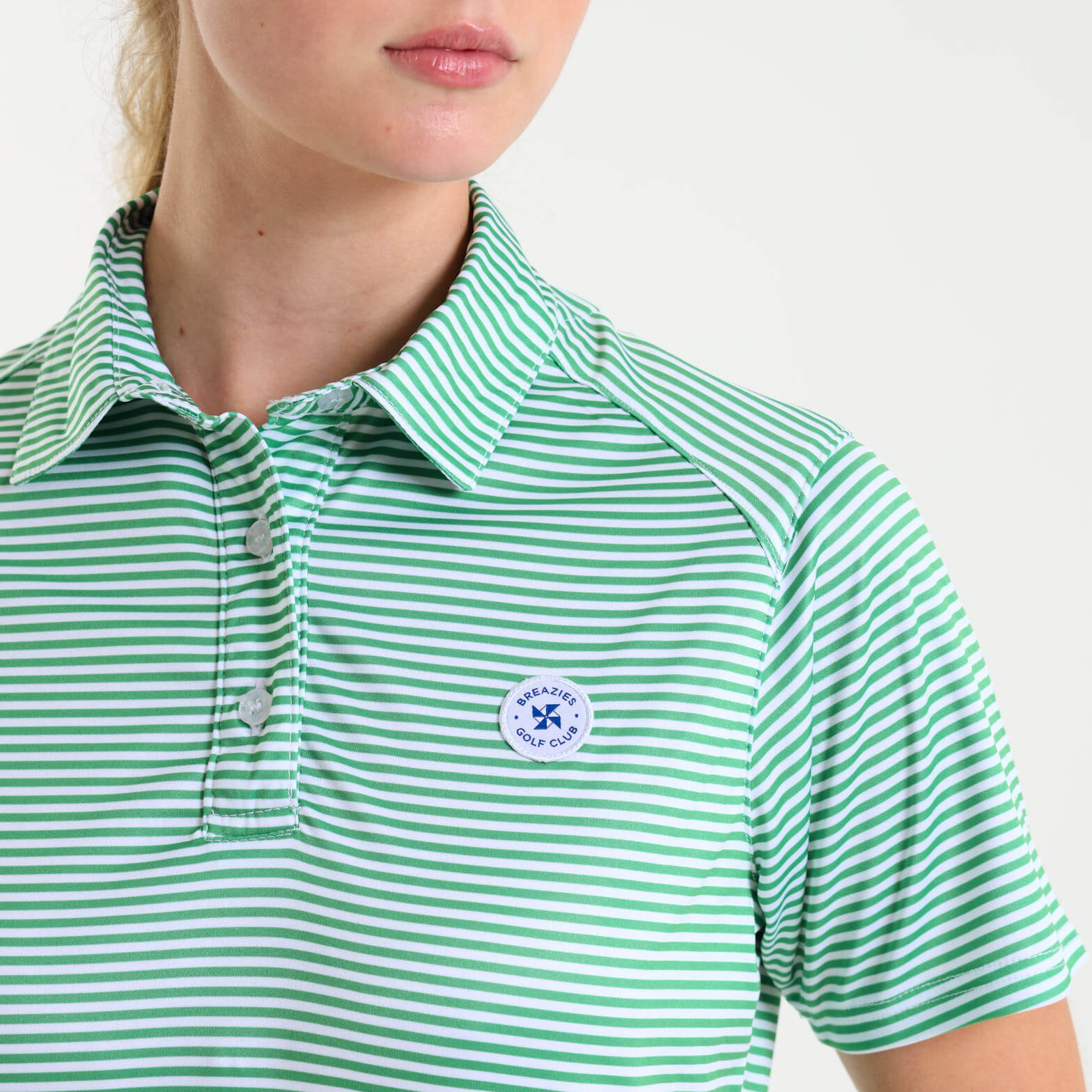 Ladies Golf Shirt - Stripes | Green