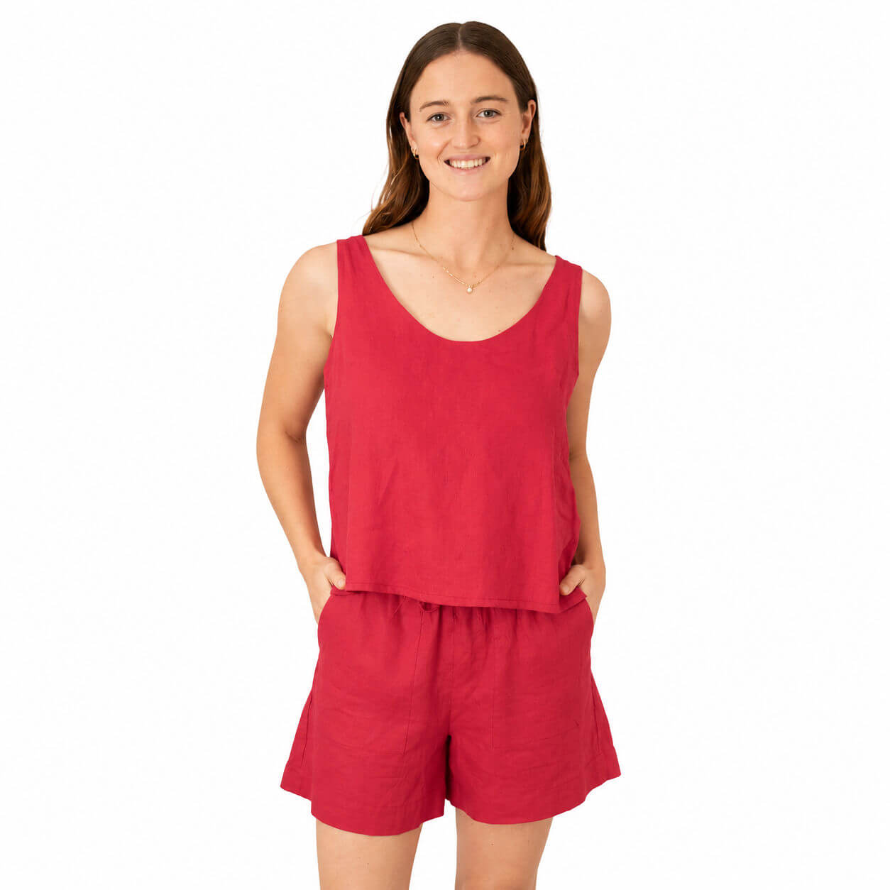 Ladies Linen - Cami | Raspberry