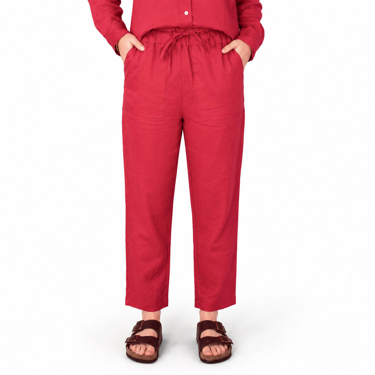 Ladies Linen - Pants | Raspberry