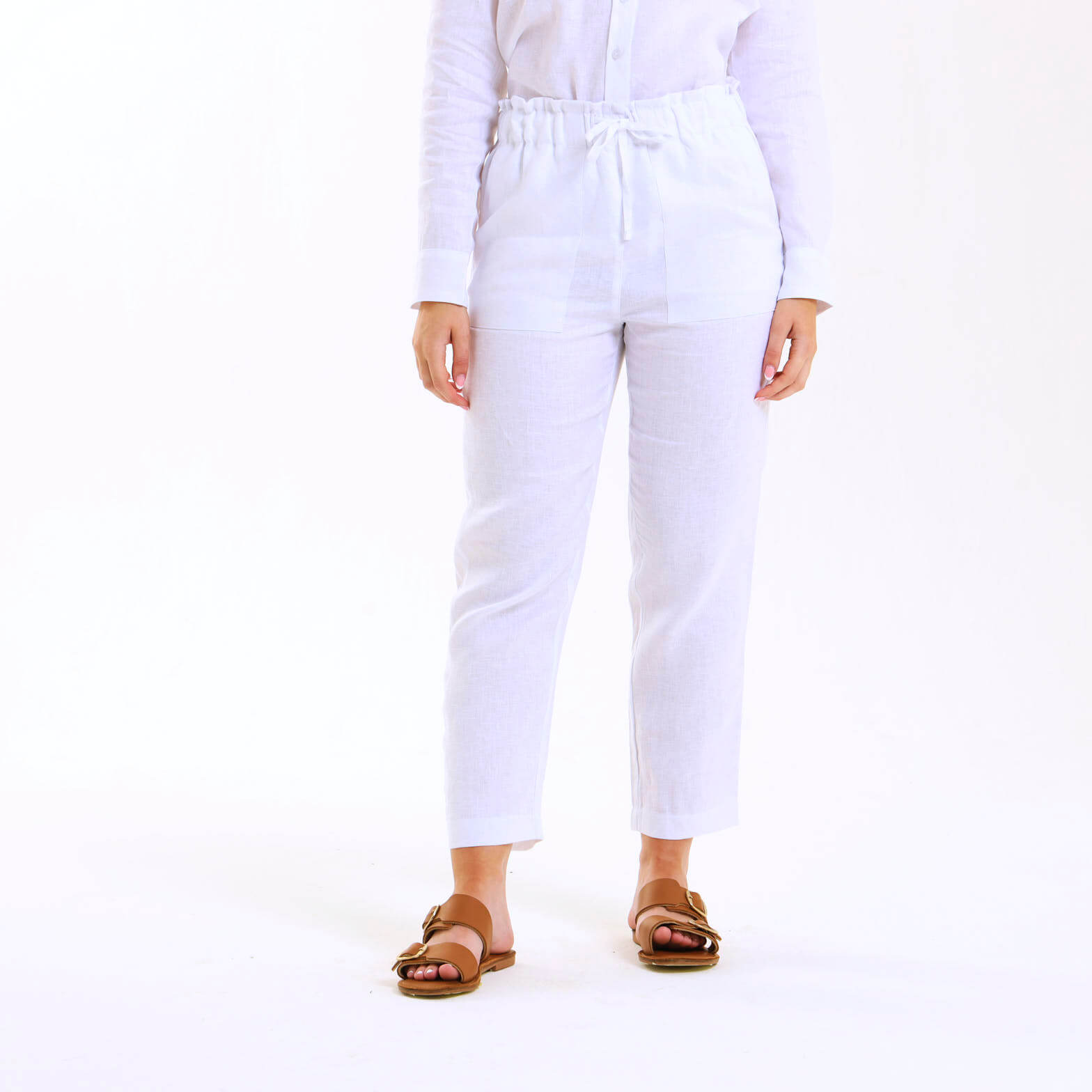Ladies Linen - Pants | White