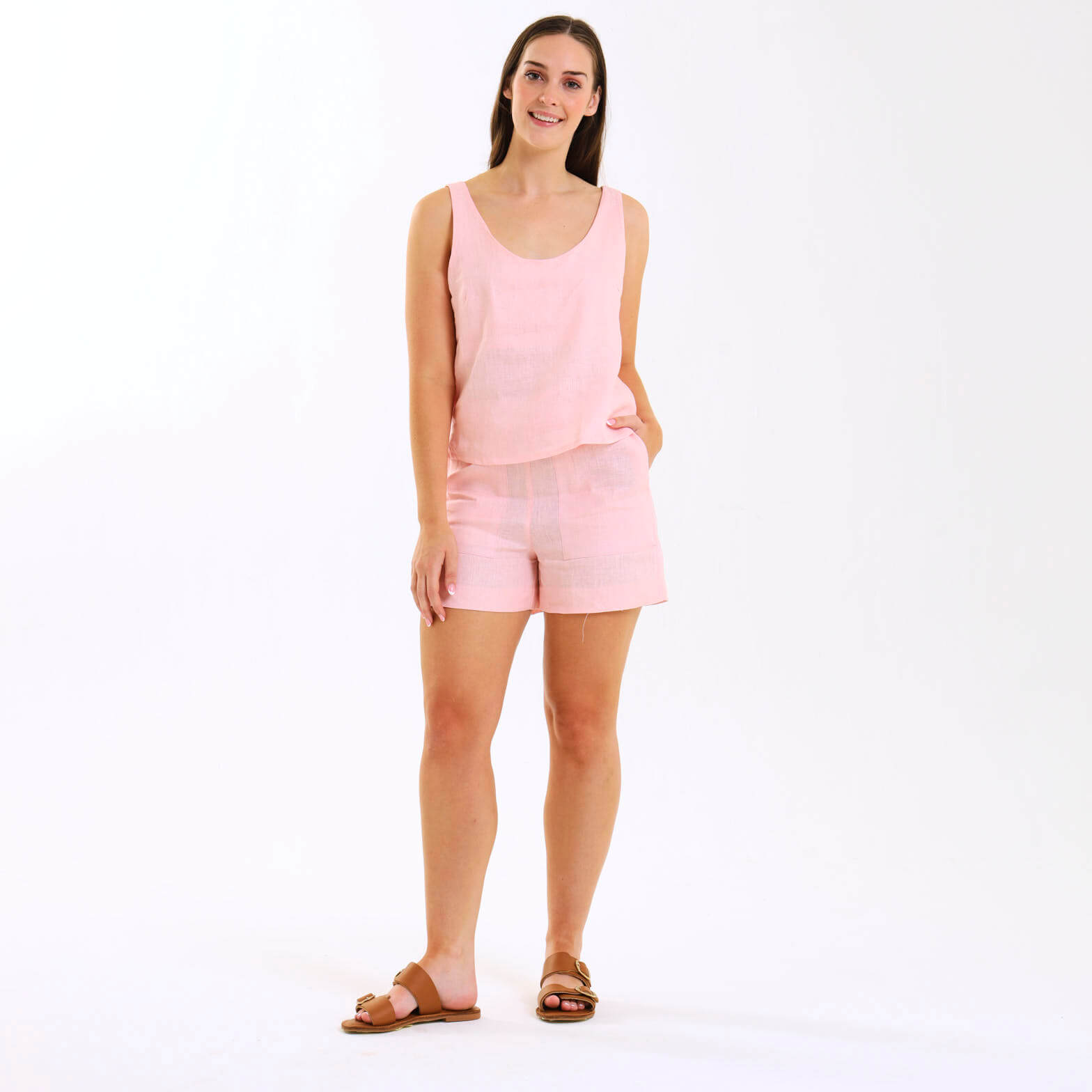 Ladies Linen - Cami | Baby Pink