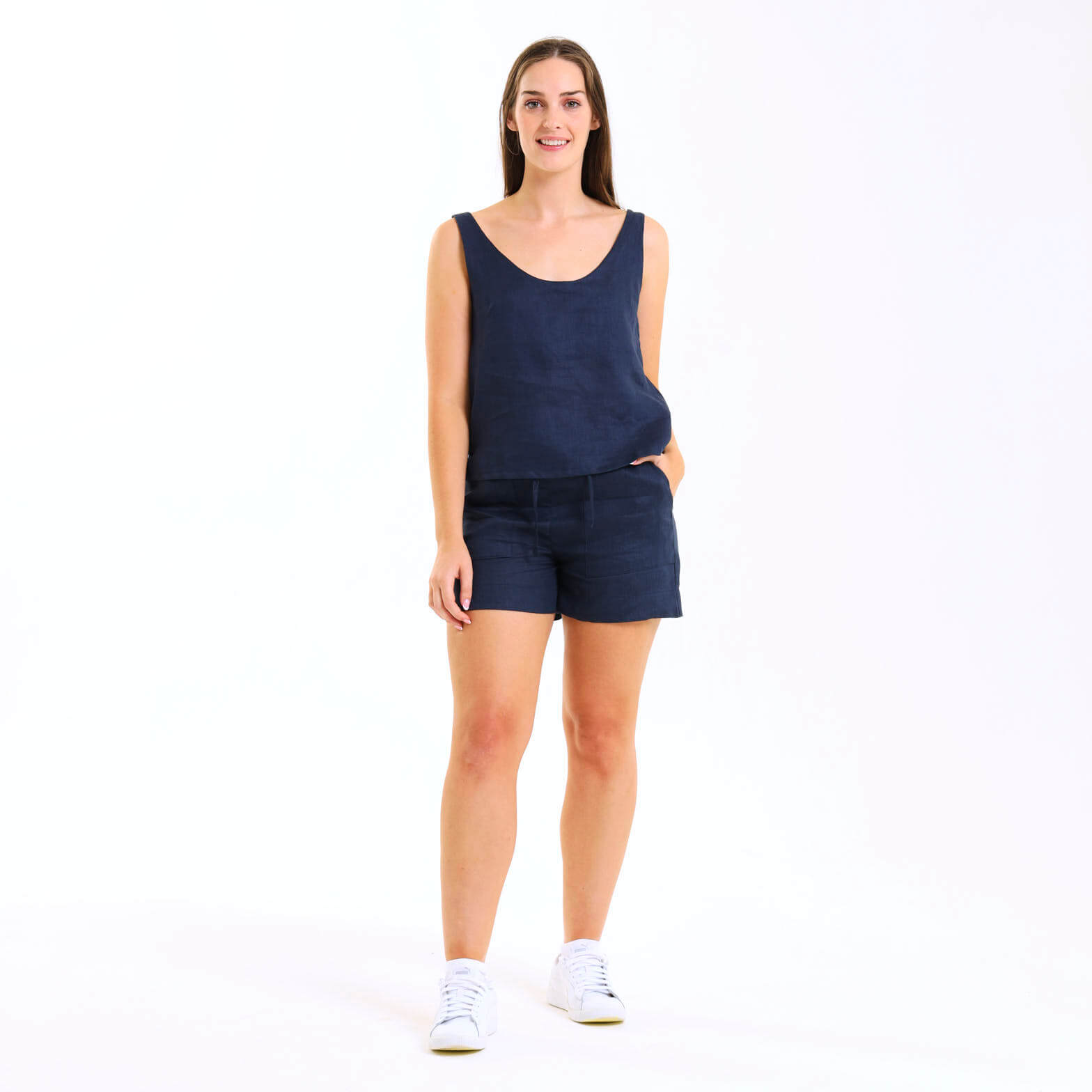 Ladies Linen - Cami | Navy