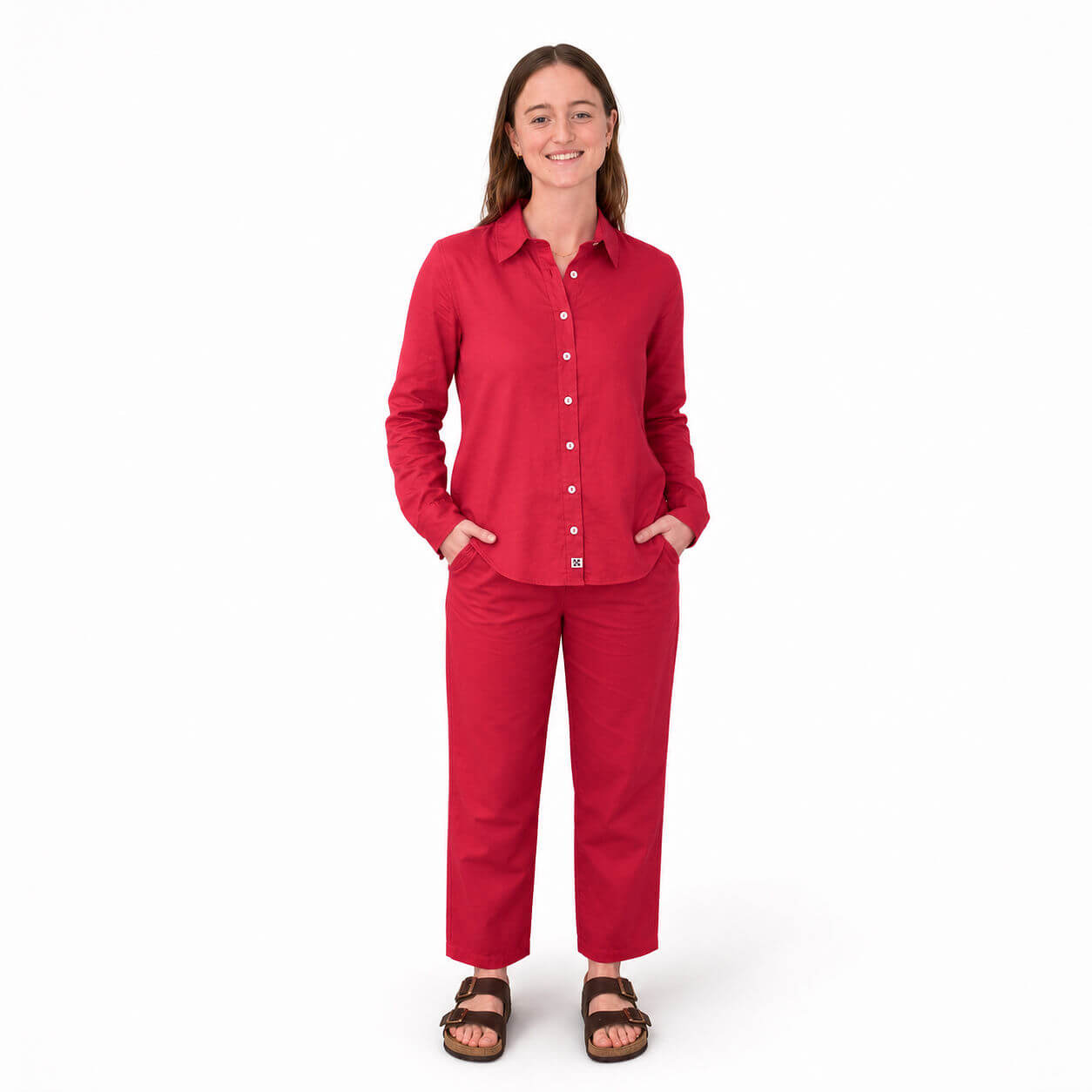 Ladies Linen - Pants | Raspberry