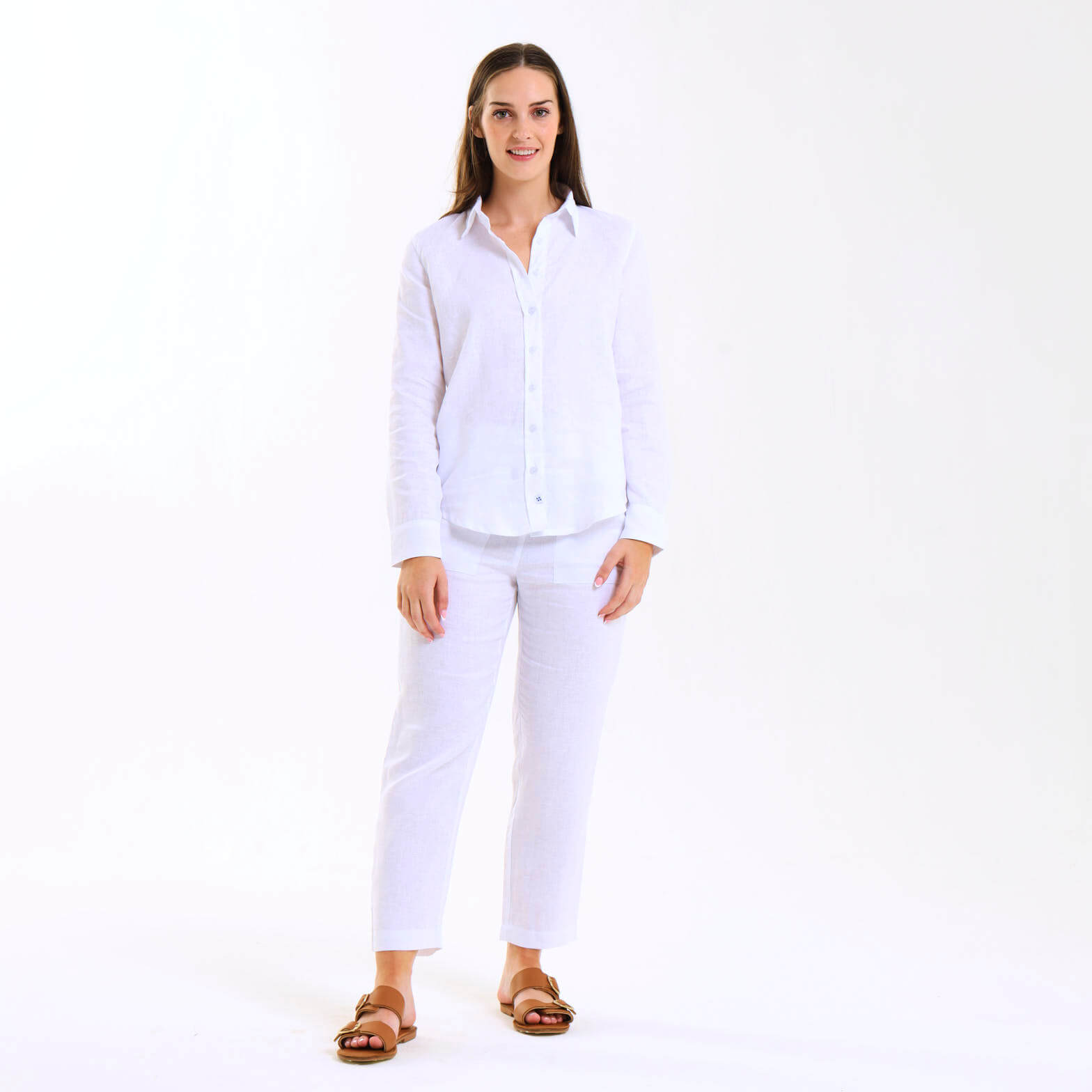 Ladies Linen - Pants | White