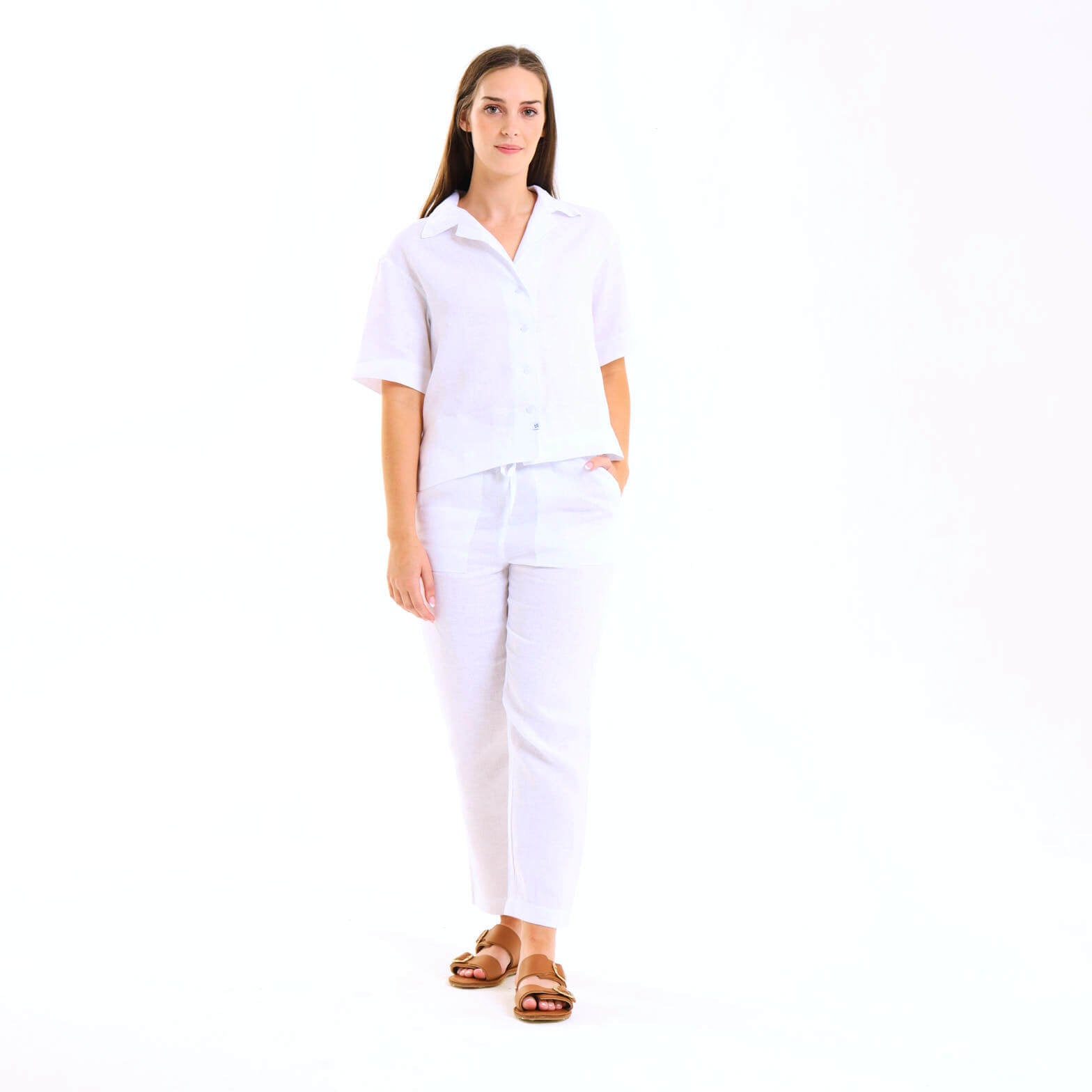 Ladies Linen - Pants | White