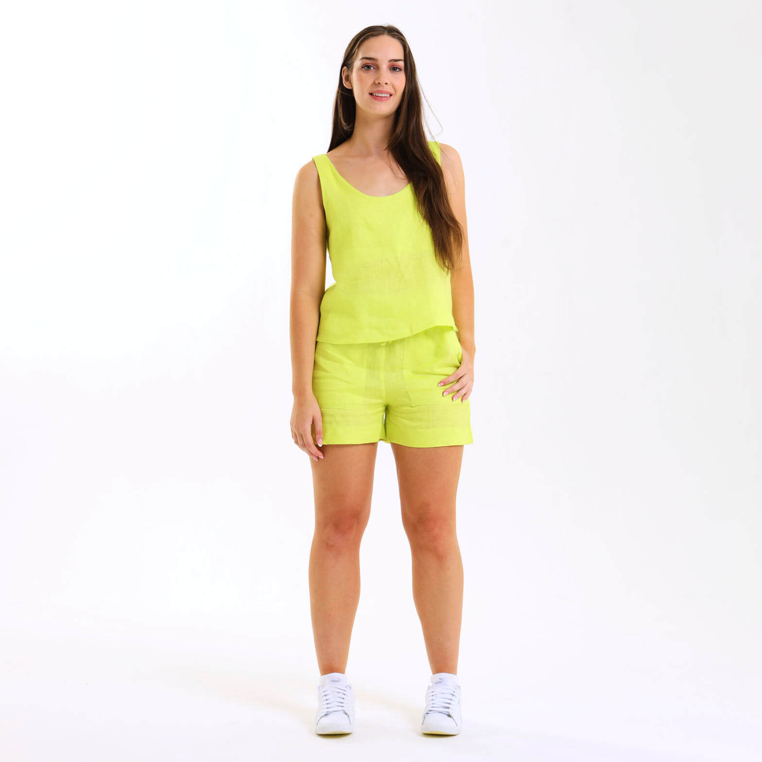 Ladies Linen - Shorts | Zesty Lime