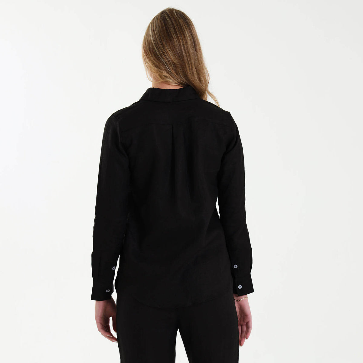 Ladies Linen - Long Sleeve Shirt | Black
