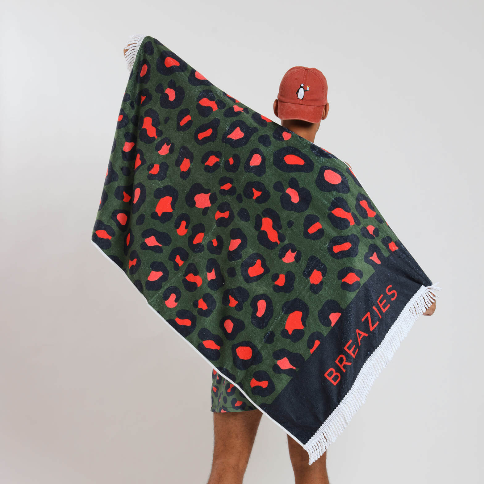 Luxury Beach Towel - Leopard | Army Green