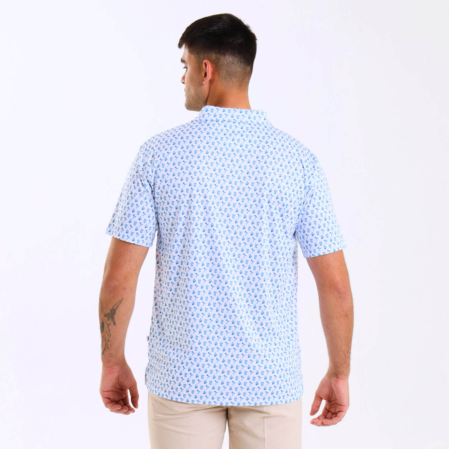 Mens Golf Shirt - Cocktails | Blue
