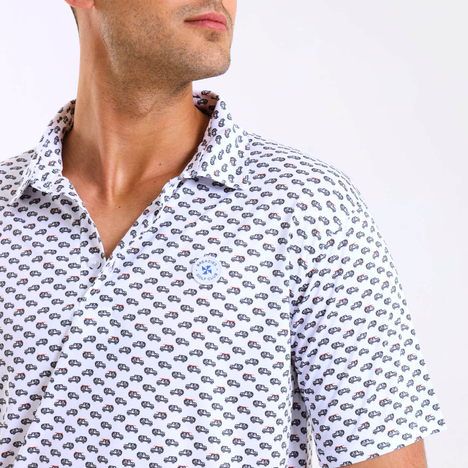 Mens Golf Shirt - Jeep | Steel