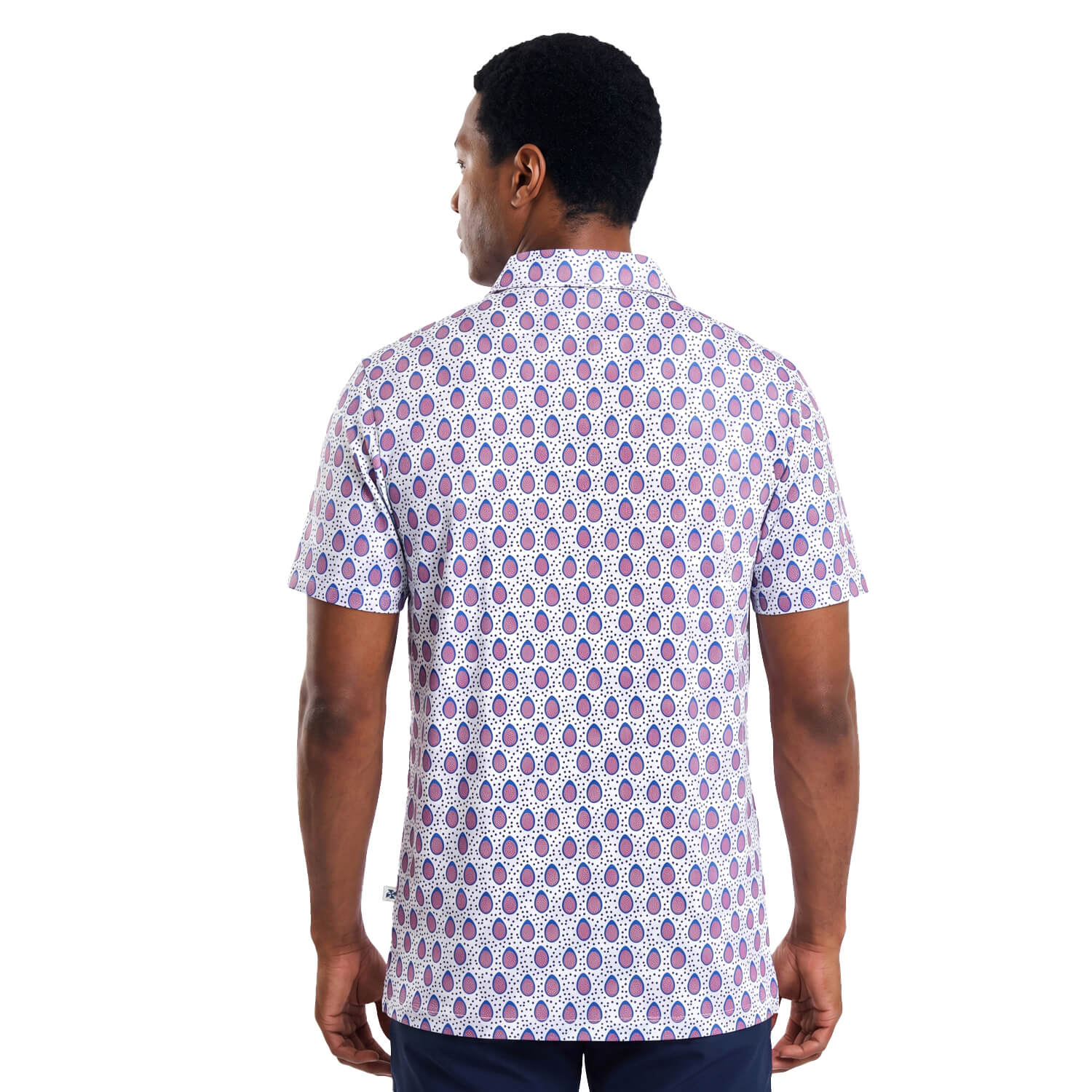 Mens Golf Shirt - Papaya | Blue