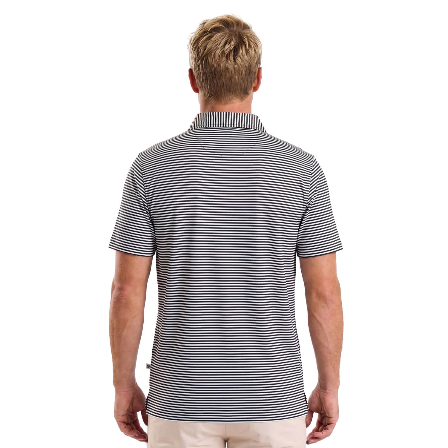 Mens Golf Shirt - Stripes | Black