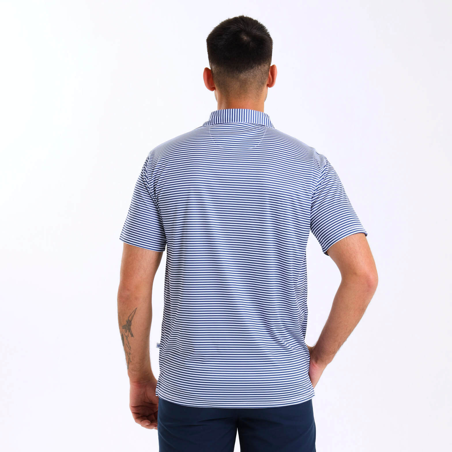 Mens Golf Shirt - Stripes | Navy