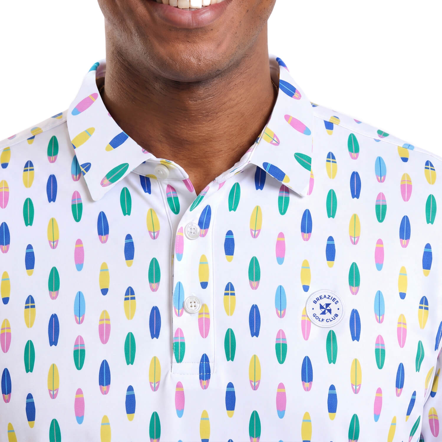 Mens Golf Shirt - Surf Boards | Multi