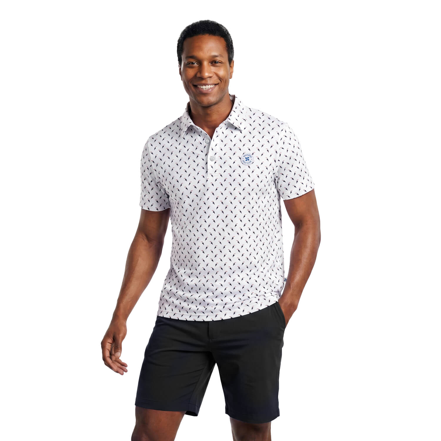 Mens Golf Shirt - Toucans | Black
