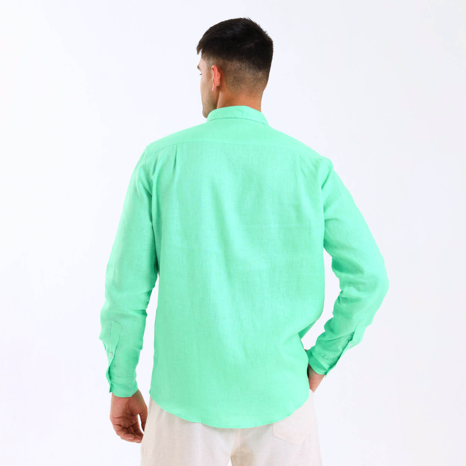 Long Sleeve Linen Shirt | Mint