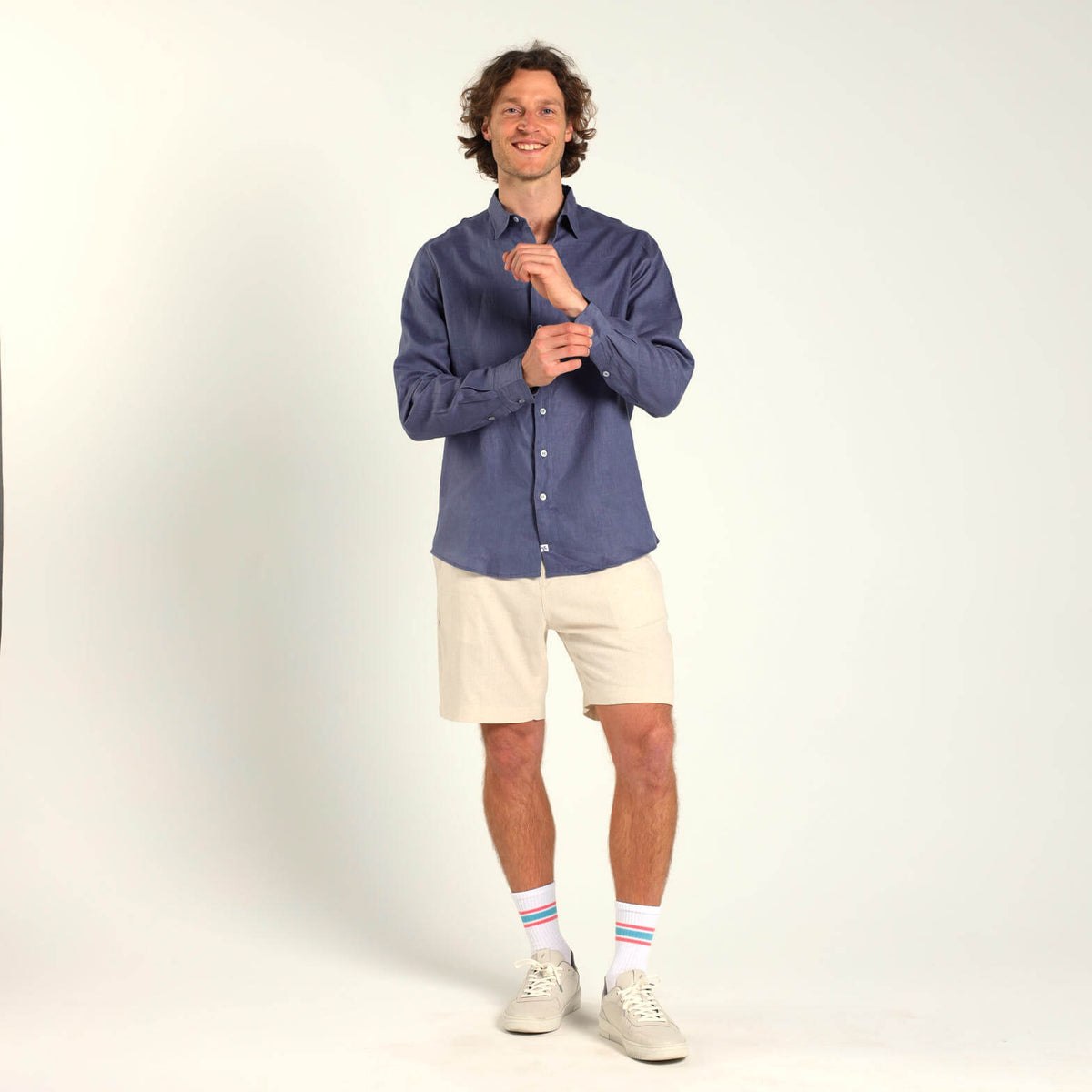 Long Sleeve Linen Shirt | Steel Blue