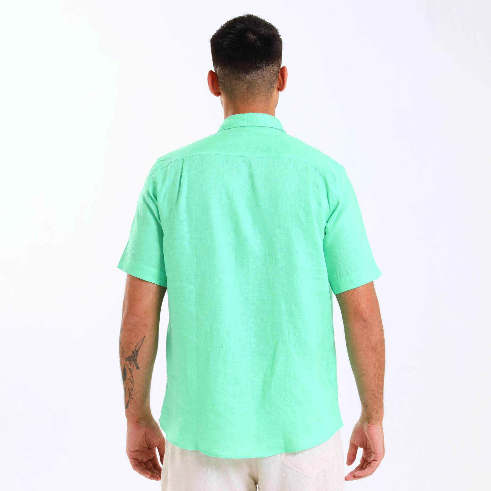 Short Sleeve Linen Shirt | Mint