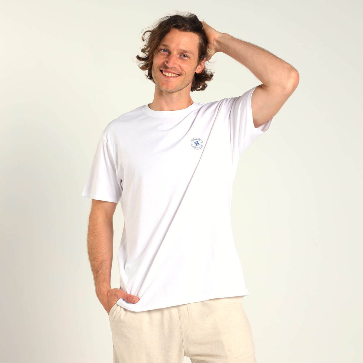 Printed Cotton Tee - Good Vibes | White