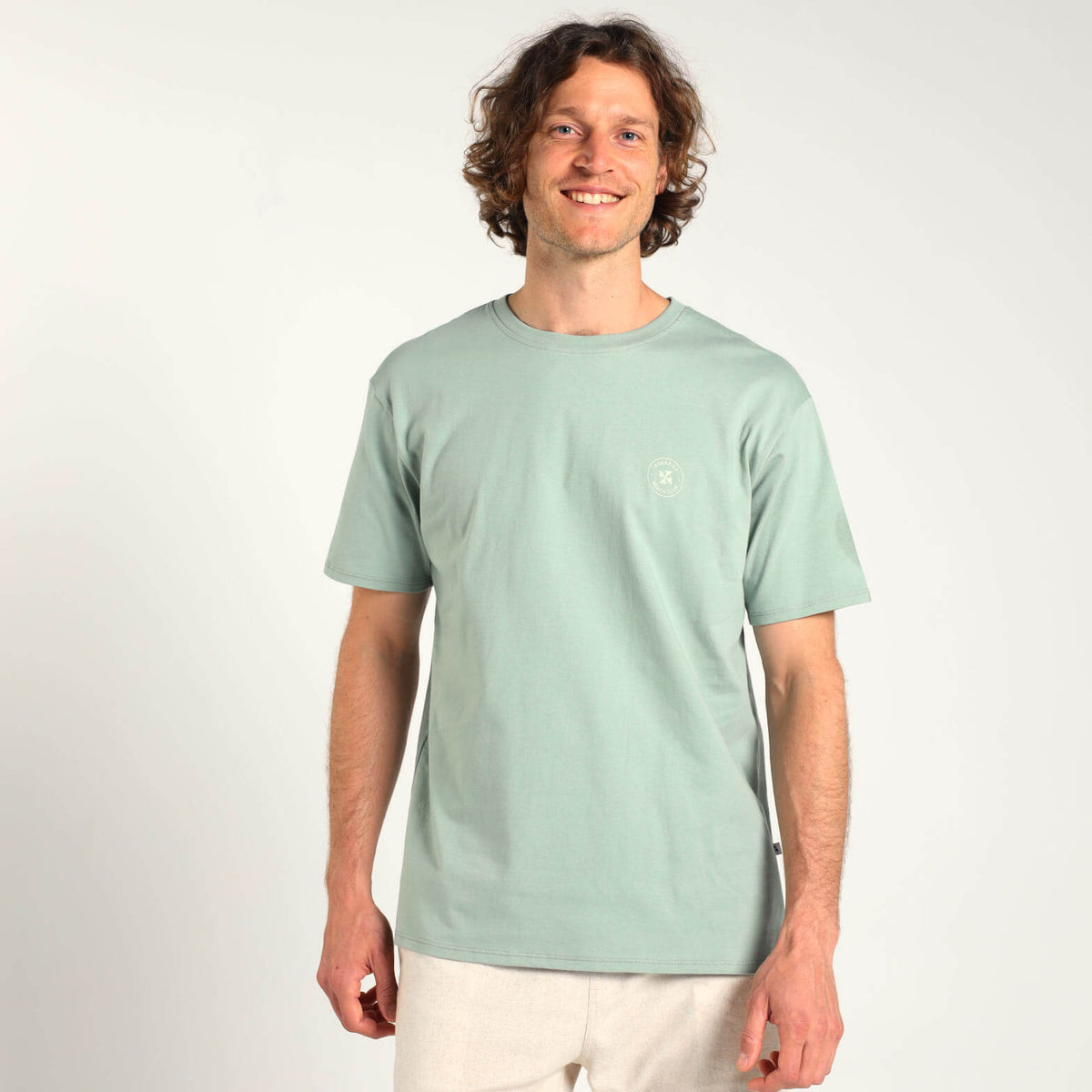 Printed Cotton Tee - Slow Down | Sage