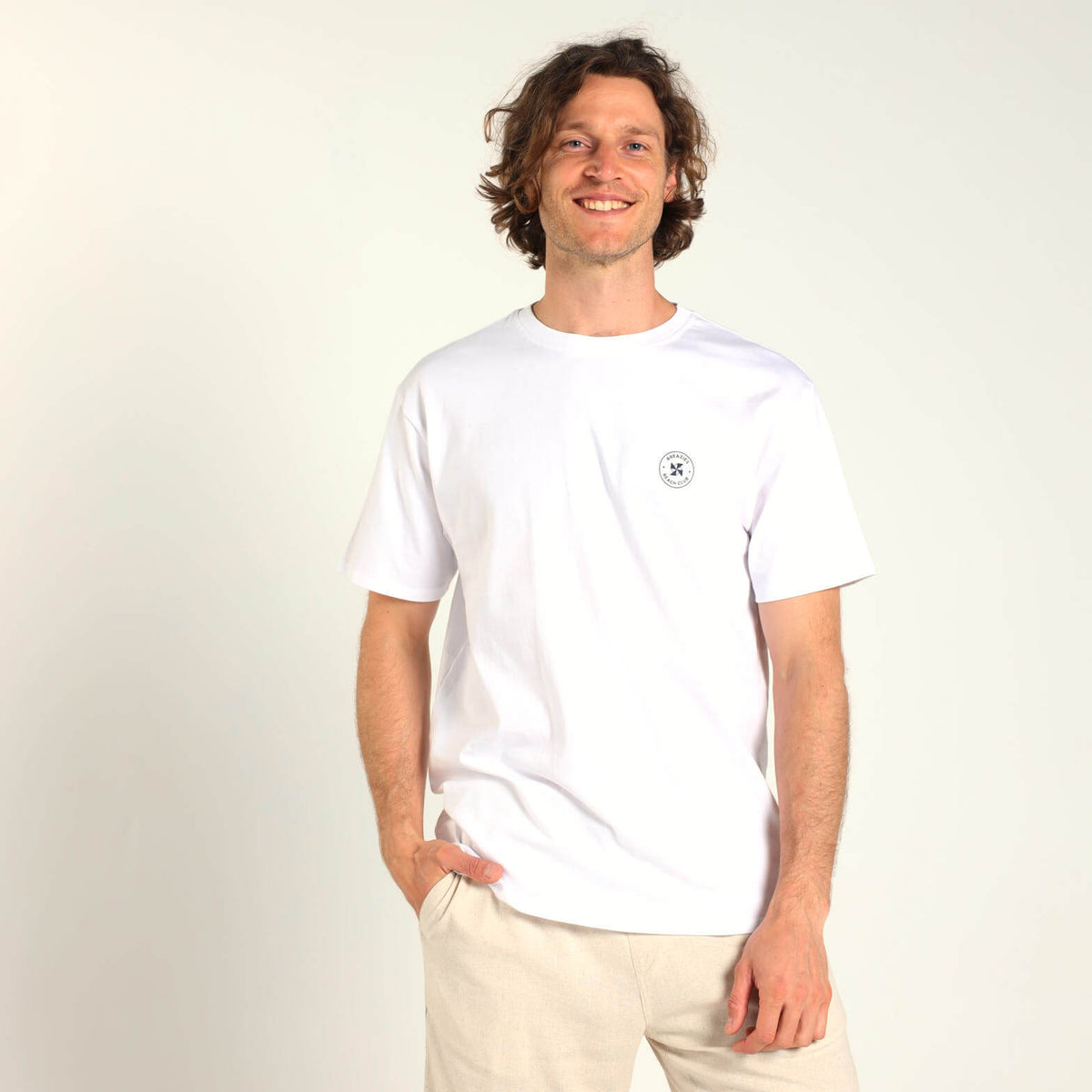 Printed Cotton Tee - Slow Down | White