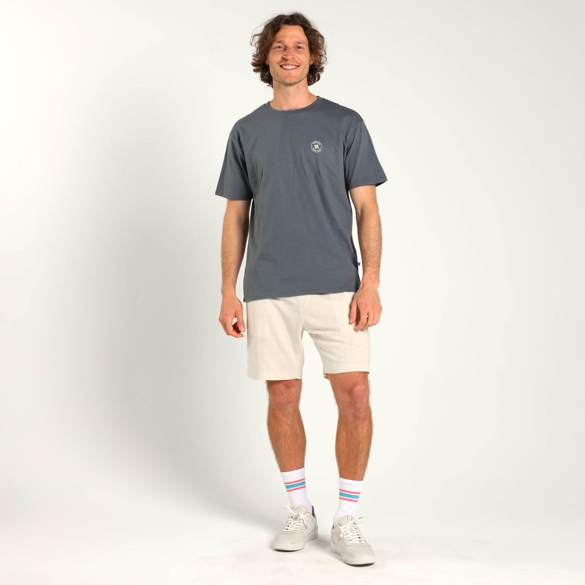Printed Cotton Tee - Surfs Up | Grey