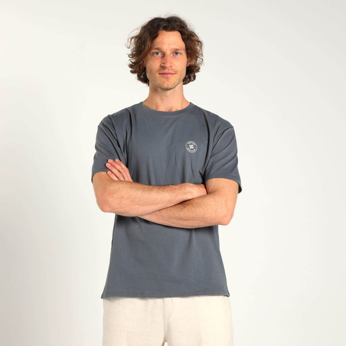 Printed Cotton Tee - Surfs Up | Grey