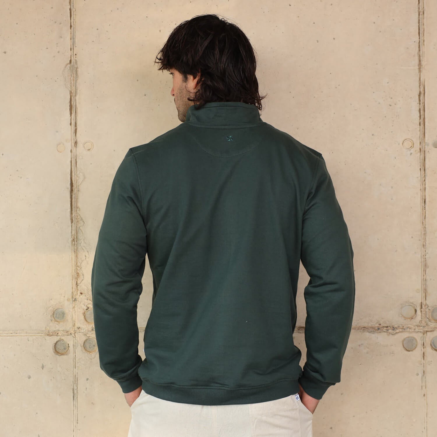 Unisex Quarter Zip Sweater | Bottle Green