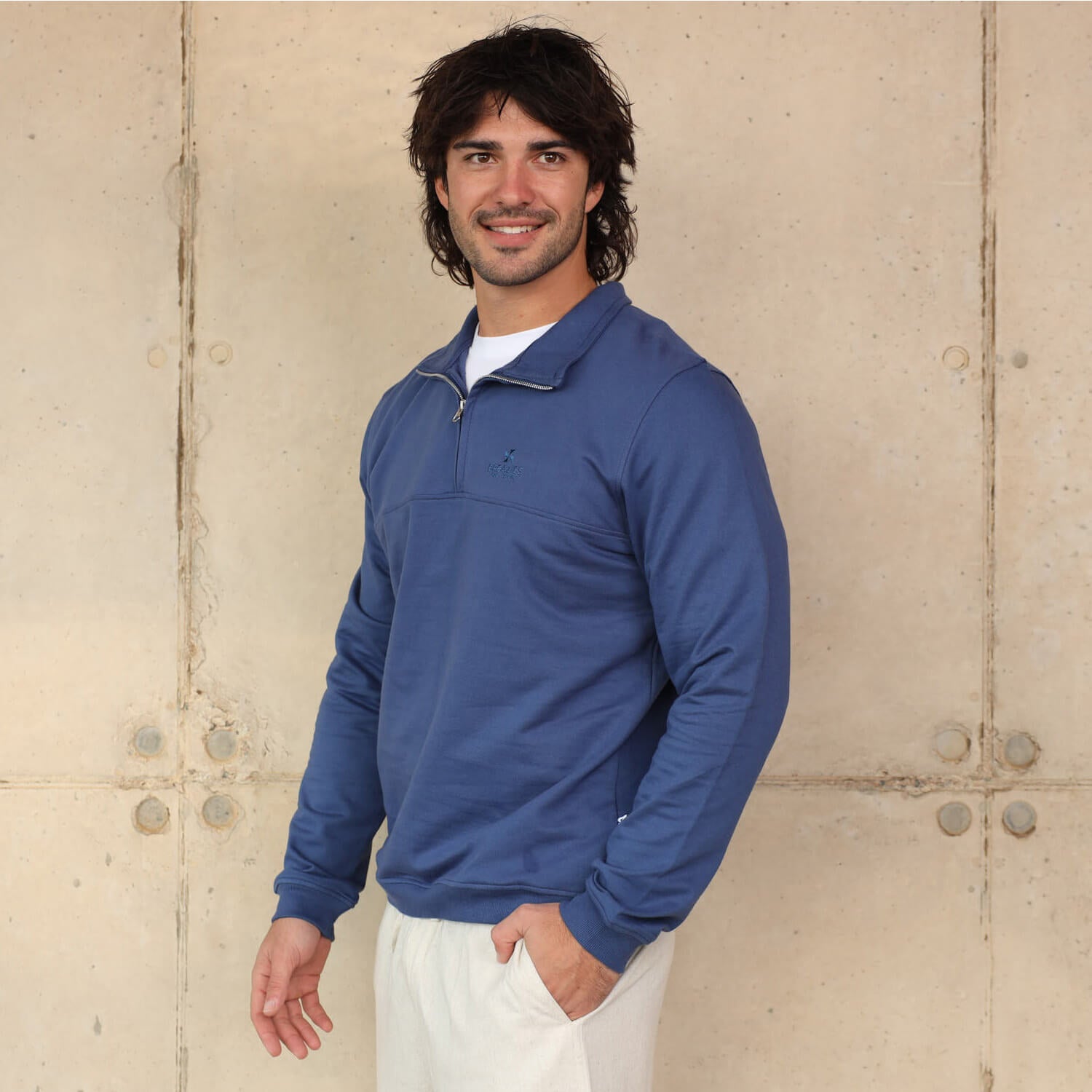Unisex Quarter Zip Sweater | Washed Navy