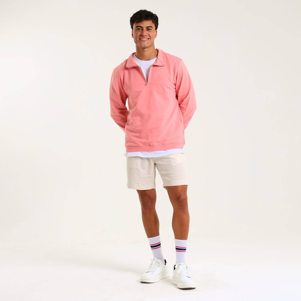 Unisex Quarter Zip Sweater | Coral