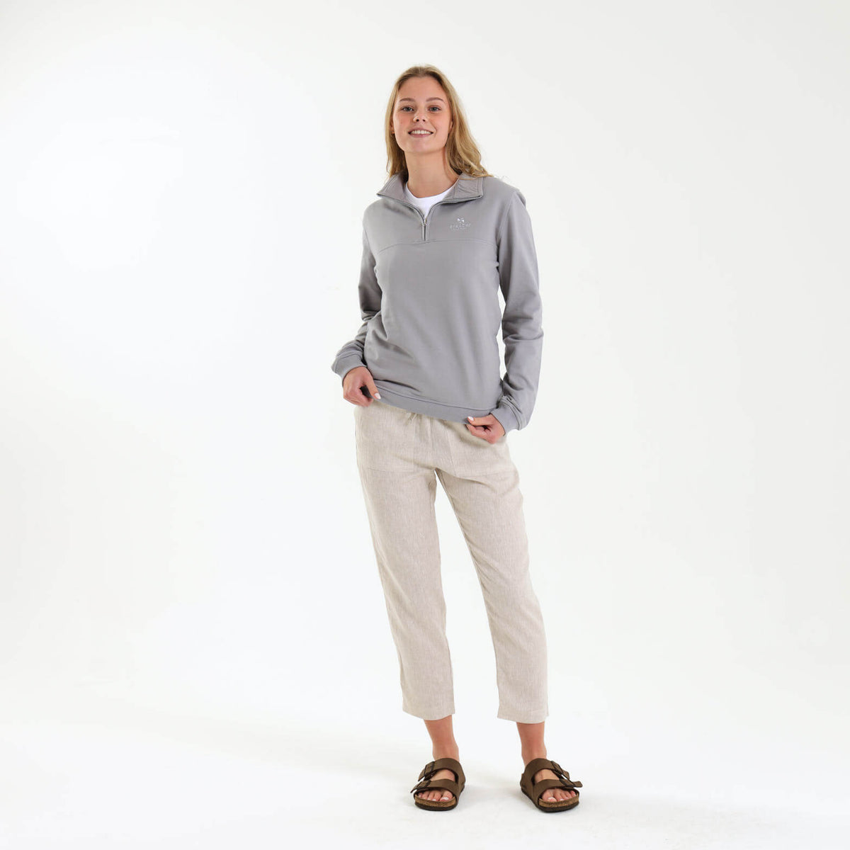 Unisex Quarter Zip Sweater | Grey
