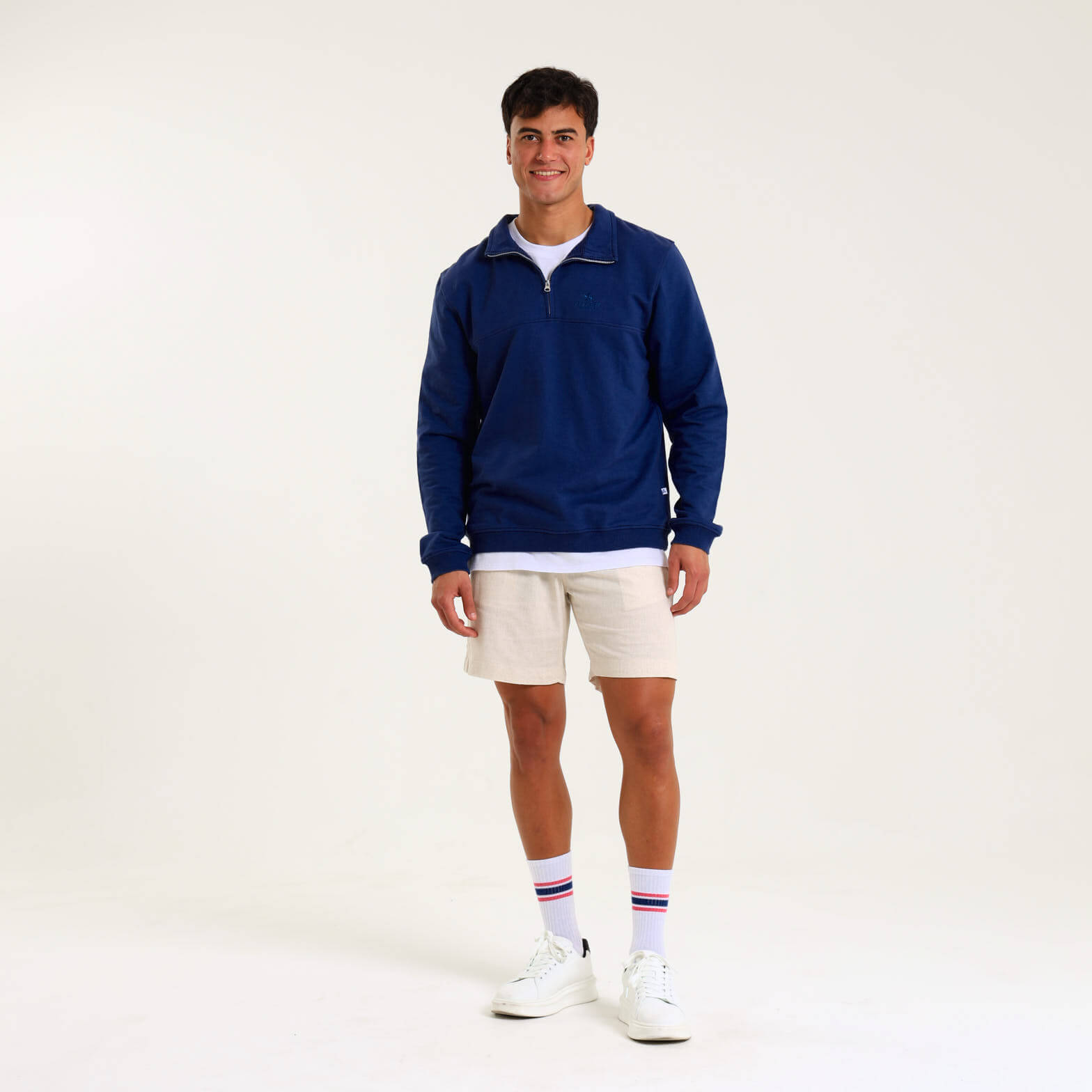 Unisex Quarter Zip Sweater | Washed Navy