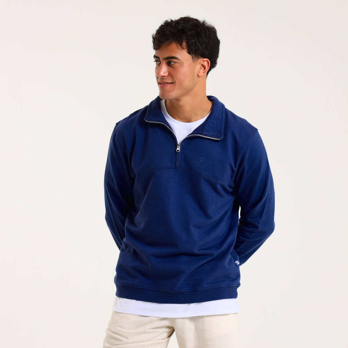 Unisex Quarter Zip Sweater | Washed Navy