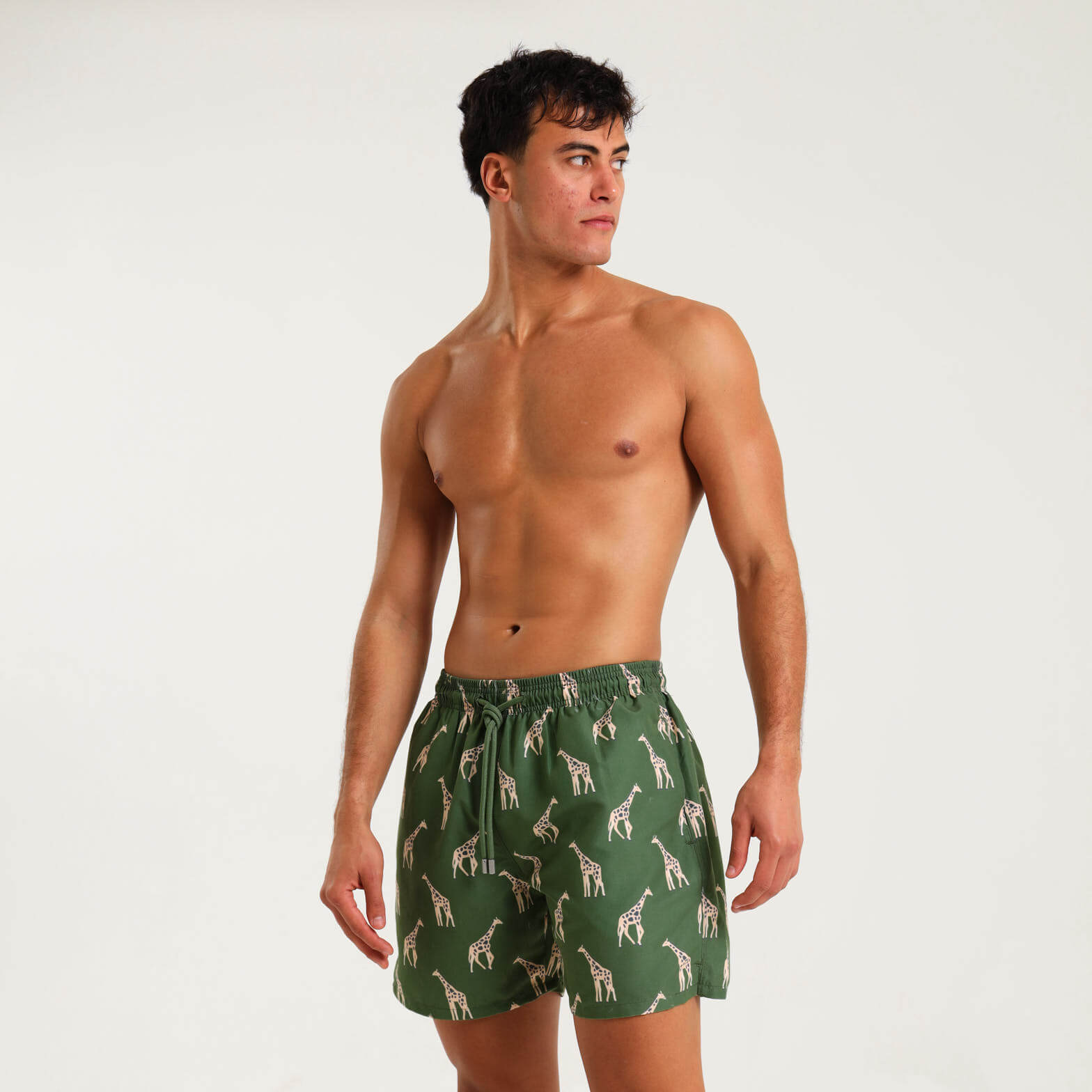 Swim Shorts - Giraffe | Army Green