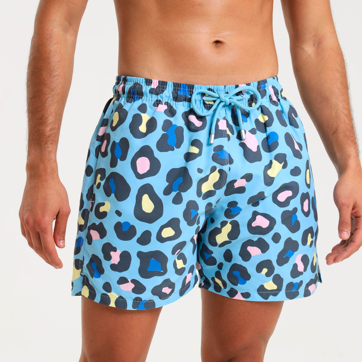 Swim Shorts - Leopard | Baby Blue