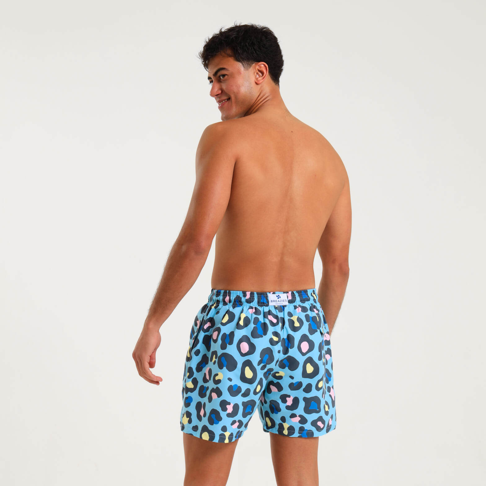 Swim Shorts - Leopard | Baby Blue