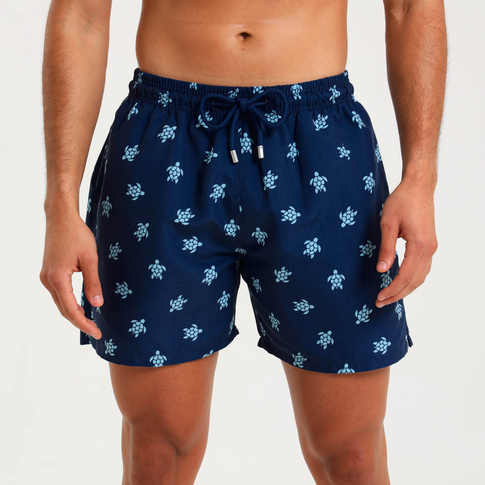Swim Shorts - Small Turtles | Navy & Baby Blue