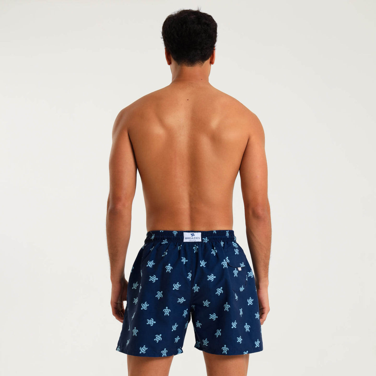 Swim Shorts - Small Turtles | Navy & Baby Blue