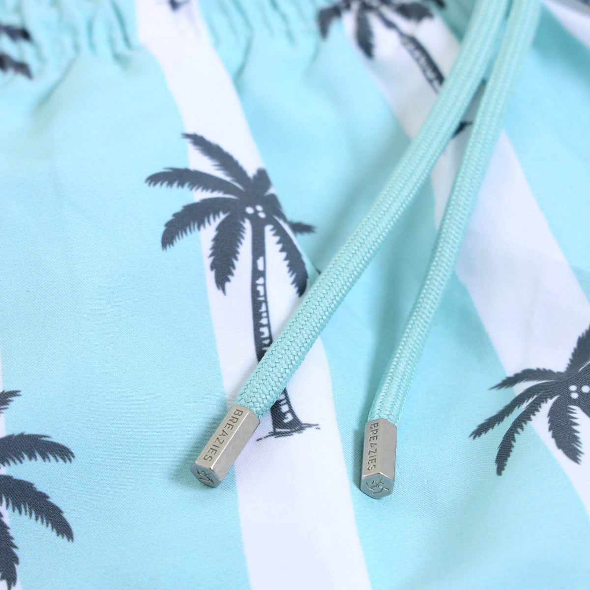 Swim Shorts - Palms | Pastel Turq
