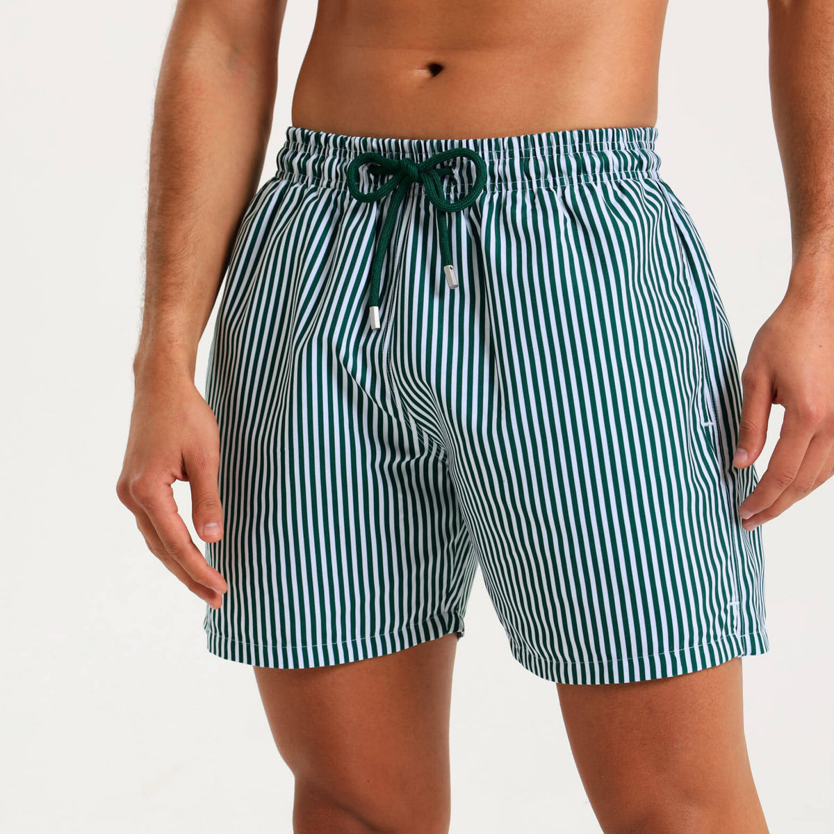 Swim Shorts - Pin Stripes | Emerald