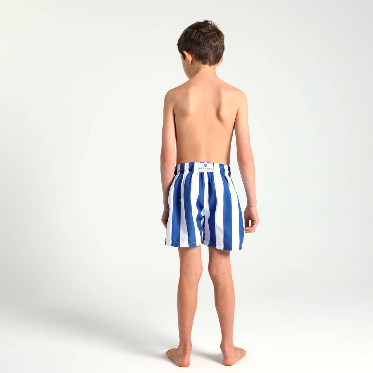 Boys Swim Shorts - Stripes | Blue & White