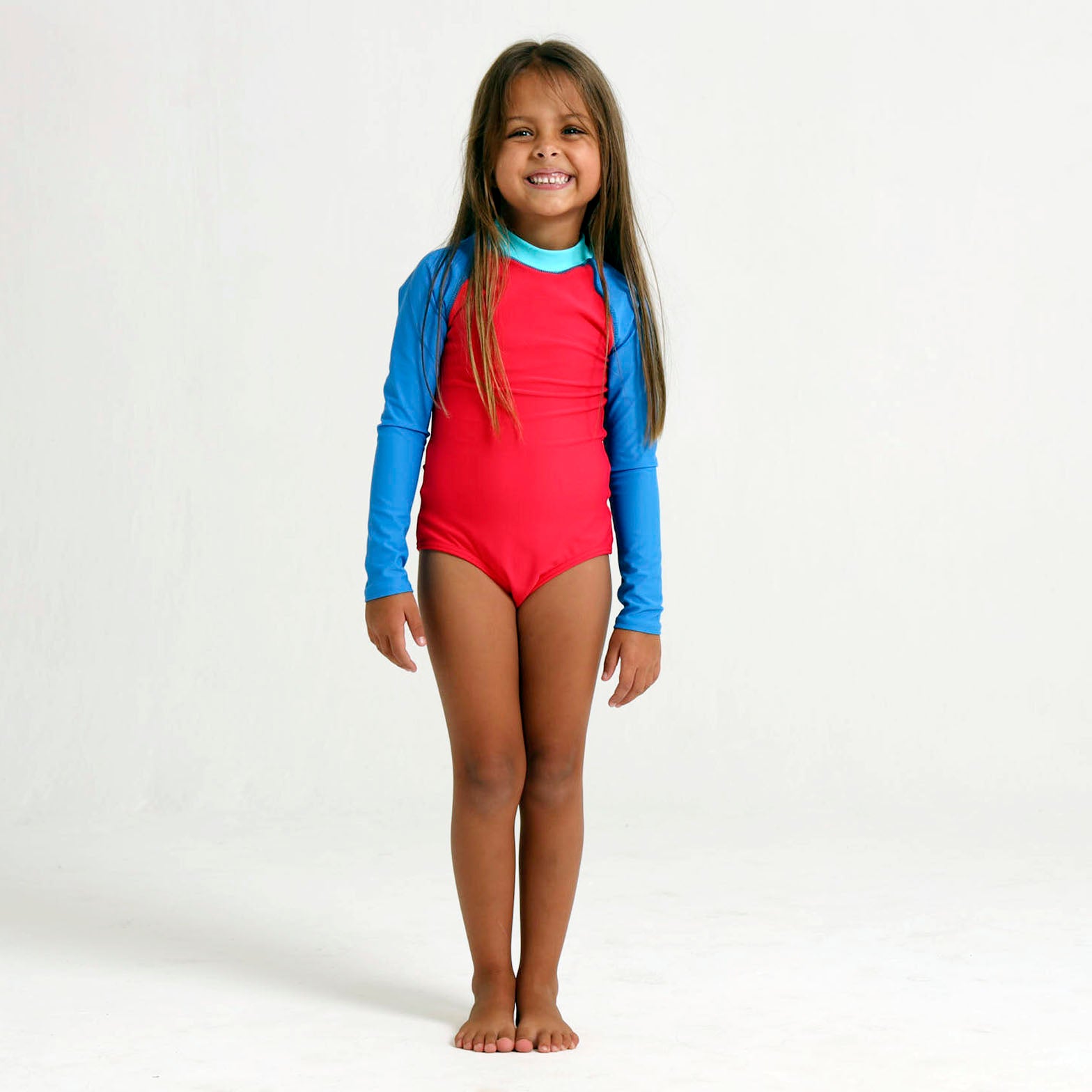 Girls Long Sleeve - Tricolour | Blue