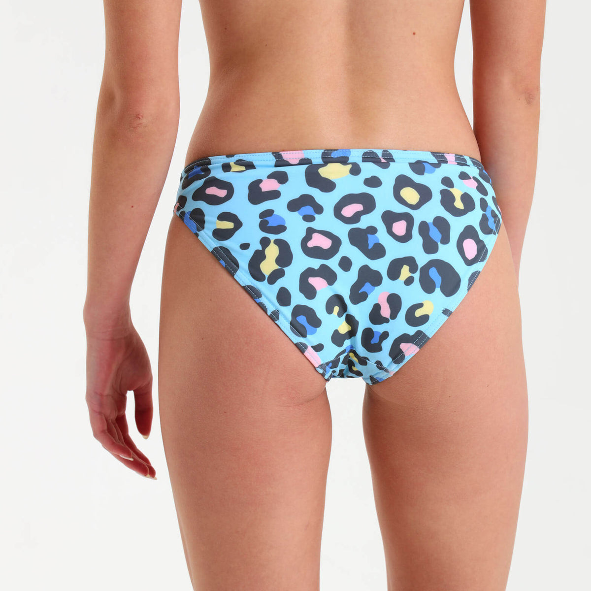 Ladies Bikini Bottoms - Leopard | Baby Blue