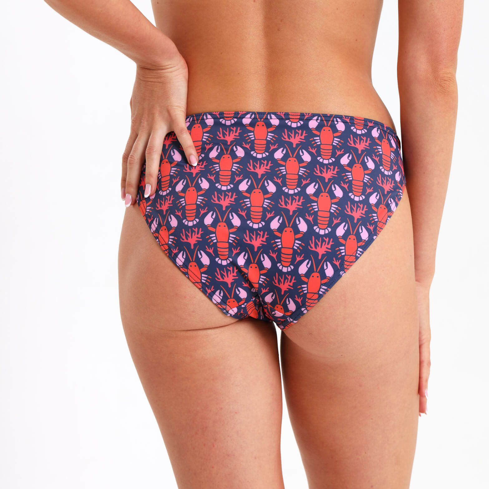 Ladies Bikini Bottom - Lobster & Coral | Navy