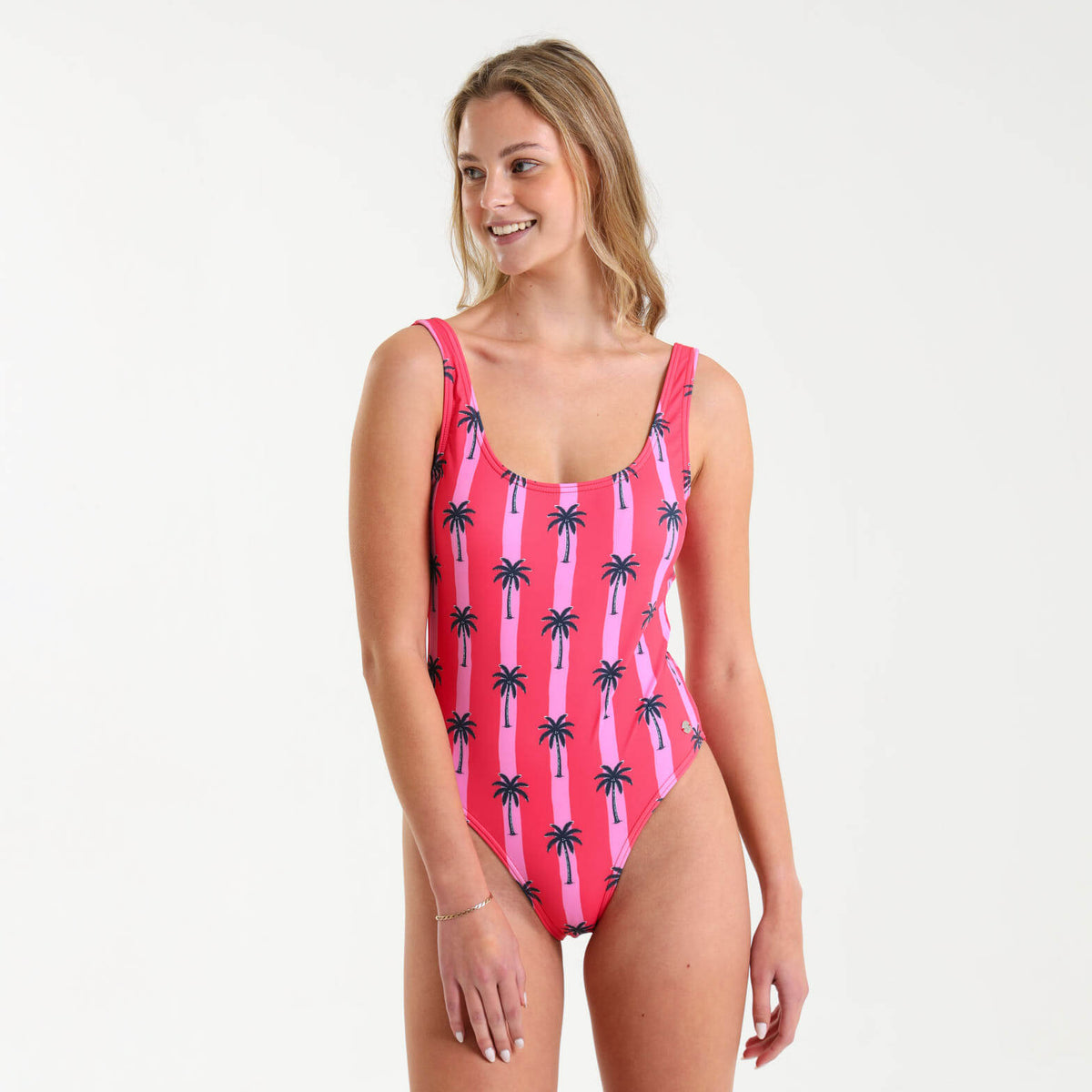 Ladies One Piece - Palms | Pink & Coral