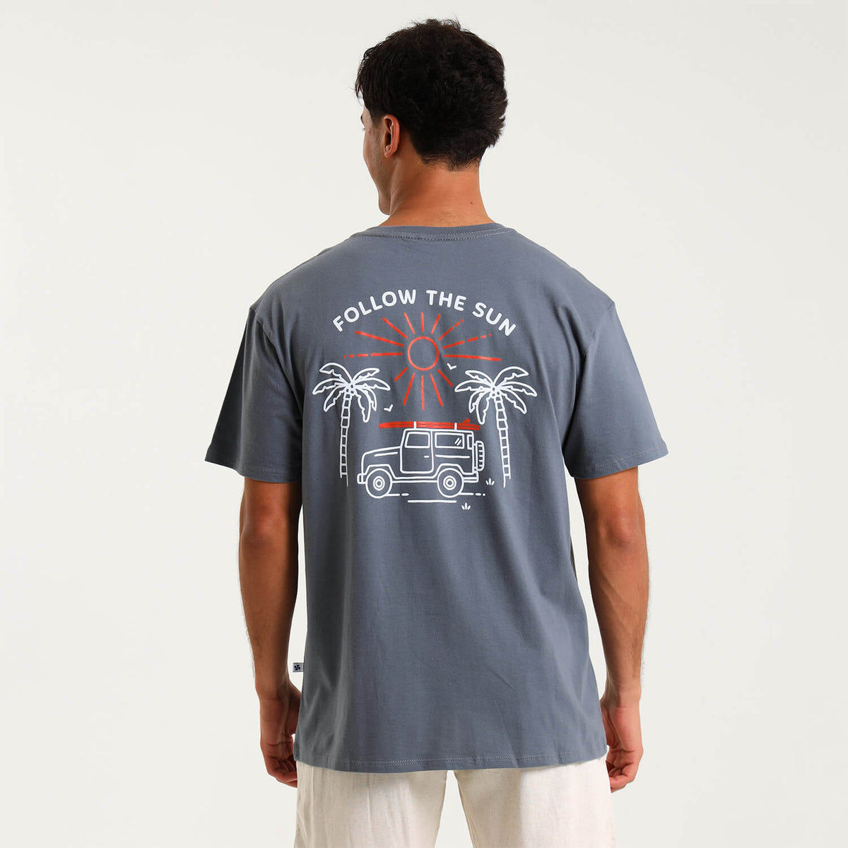 Printed Cotton Tee - Jeep | Grey