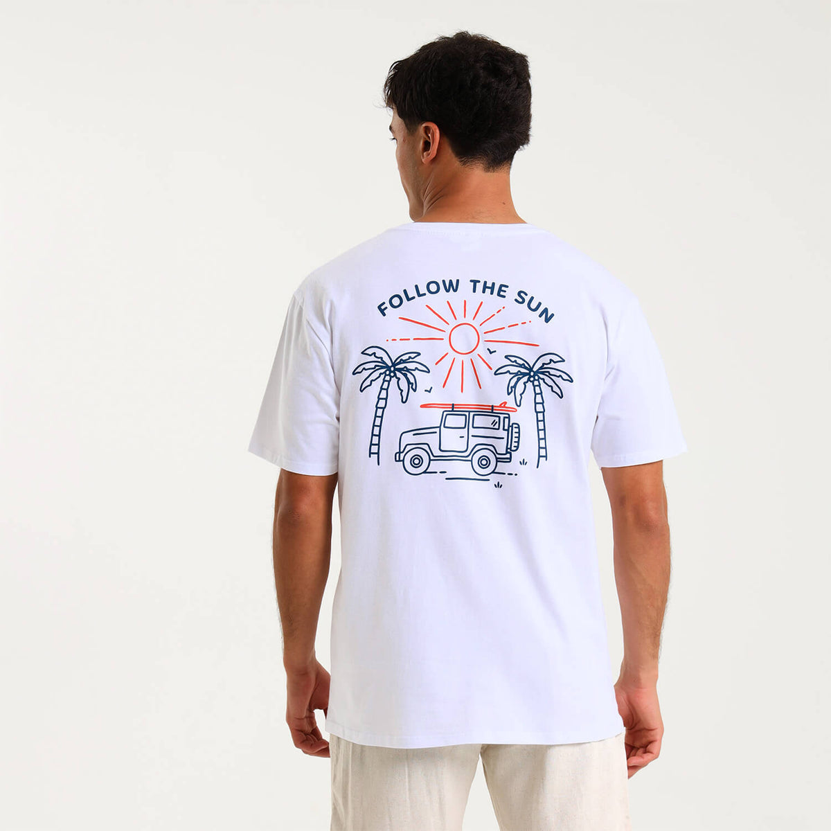 Printed Cotton Tee - Jeep | White