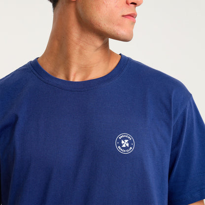 Printed Cotton Tee - Palms | Blue